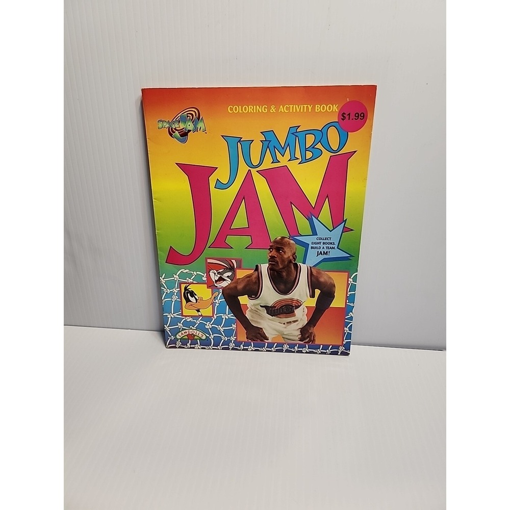 Lot Of 2 1996 Space Jam Color Books, Be Like Mike, 90's Baby, Looney Toons BugsB